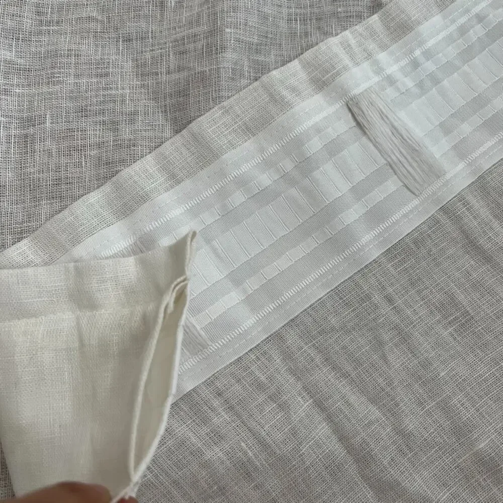 Ikea Dytåg Ivory Sheer 100% Linen Curtain Panel 57